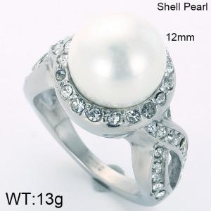 SS Shell Pearl Rings - KR32088-K