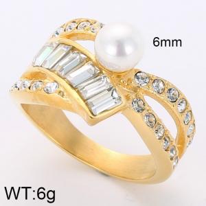 SS Shell Pearl Rings - KR32106-K