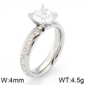 Stainless Steel Stone&Crystal Ring - KR32200-K