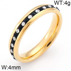 Stainless Steel Stone&Crystal Ring - KR32238-K