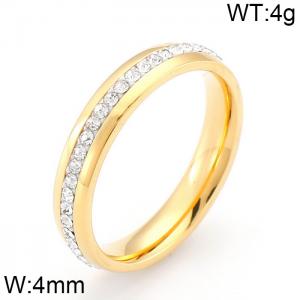 Stainless Steel Stone&Crystal Ring - KR32239-K