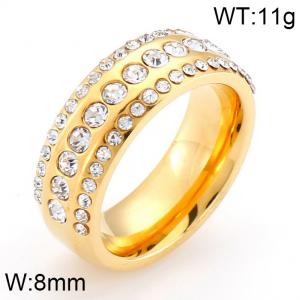 Stainless Steel Stone&Crystal Ring - KR32242-K