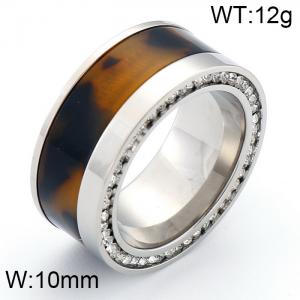 Stainless Steel Stone&Crystal Ring - KR32246-K