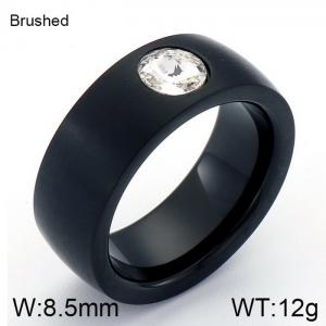 Stainless Steel Black-plating Ring - KR32254-K