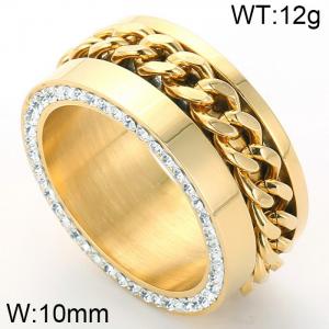 Stainless Steel Stone&Crystal Ring - KR32310-K