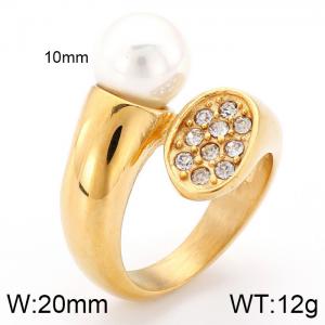 SS Shell Pearl Rings - KR32430-K