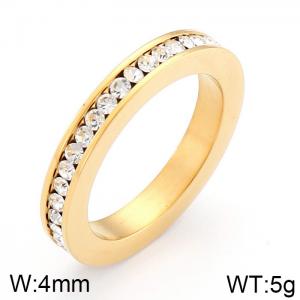 Stainless Steel Stone&Crystal Ring - KR32630-K