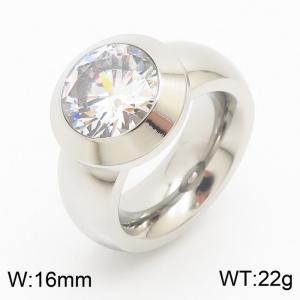 Stainless Steel Stone&Crystal Ring - KR32925-K