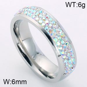 Stainless Steel Stone&Crystal Ring - KR32934-K