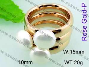  Stainless Steel Rose Gold-plating Ring  - KR33042-K