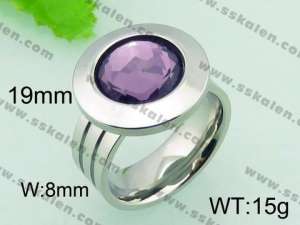 Stainless Steel Stone&Crystal Ring - KR33105-Z