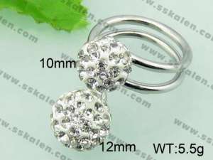 Stainless Steel Stone&Crystal Ring - KR33121-Z