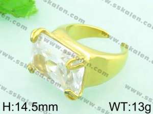  Stainless Steel Stone&Crystal Ring - KR33234-L