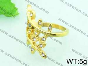  Stainless Steel Stone&Crystal Ring - KR33235-L