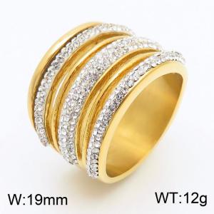 Stainless Steel Gold-plating Ring - KR33265-K