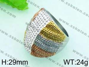 Stainless Steel Stone&Crystal Ring - KR33335-L