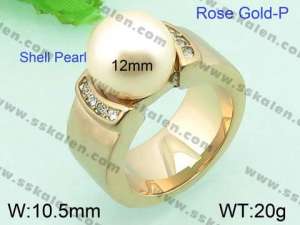  Stainless Steel Rose Gold-plating Ring  - KR33495-K