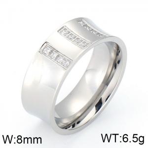 Stainless Steel Stone&Crystal Ring - KR33505-K