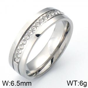 Stainless Steel Stone&Crystal Ring - KR33506-K