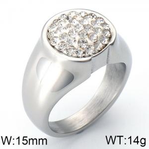 Stainless Steel Stone&Crystal Ring - KR33507-K