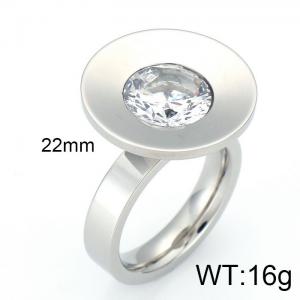 Stainless Steel Stone&Crystal Ring - KR33508-K