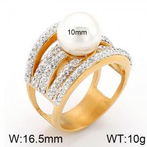 Stainless Steel Gold-plating Ring - KR33519-K