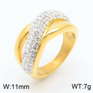 Stainless Steel Gold-plating Ring - KR33522-K