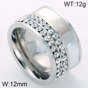 Stainless Steel Stone&Crystal Ring - KR33535-K