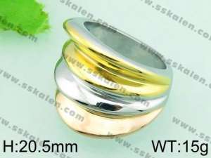 Stainless Steel Gold-plating Ring  - KR33825-L