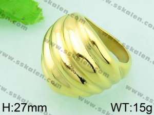 Stainless Steel Gold-plating Ring  - KR33830-L
