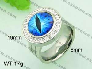  Stainless Steel Stone&Crystal Ring - KR33921-Z
