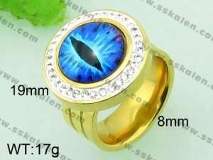  Stainless Steel Stone&Crystal Ring - KR33922-Z