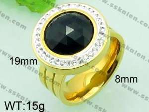  Stainless Steel Stone&Crystal Ring - KR33935-Z