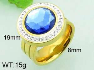  Stainless Steel Stone&Crystal Ring - KR33936-Z