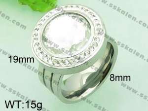  Stainless Steel Stone&Crystal Ring - KR33940-Z