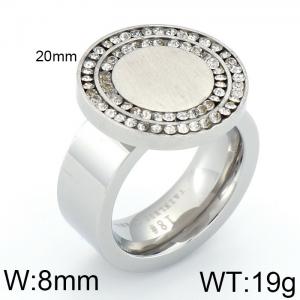 Stainless Steel Stone&Crystal Ring - KR34079-K