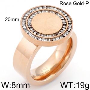 Stainless Steel Rose Gold-plating Ring - KR34080-K