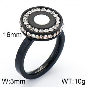 Stainless Steel Black-plating Ring - KR34083-K