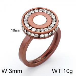 Stainless Steel Stone&Crystal Ring - KR34085-K