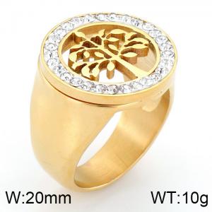 Stainless Steel Gold-plating Ring - KR34147-K