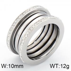Stainless Steel Stone&Crystal Ring - KR34149-K