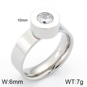 Stainless Steel Stone&Crystal Ring - KR34454-K