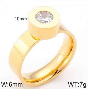 Stainless Steel Stone&Crystal Ring - KR34455-K