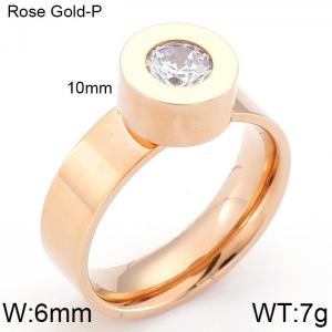 Stainless Steel Rose Gold-plating Ring - KR34456-K