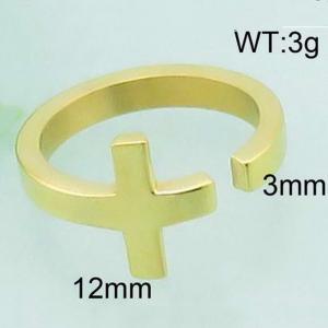 Stainless Steel Gold-plating Ring - KR34575-Z