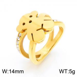 Stainless Steel Stone&Crystal Ring - KR34589-AD