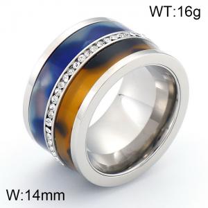 Stainless Steel Stone&Crystal Ring - KR34598-AD