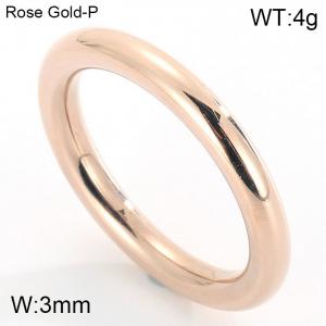 Stainless Steel Rose Gold-plating Ring - KR34641-K