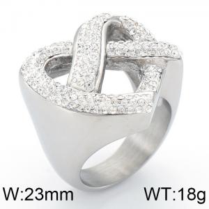 Stainless Steel Stone&Crystal Ring - KR34664-K