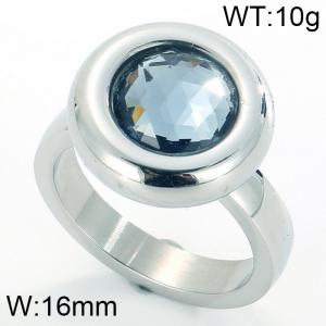 Stainless Steel Stone&Crystal Ring - KR34672-K